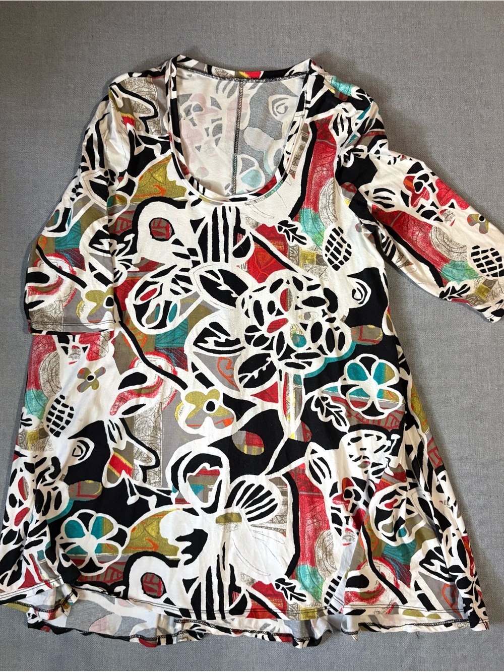Salaam Multicolor Floral Graphic Tunic